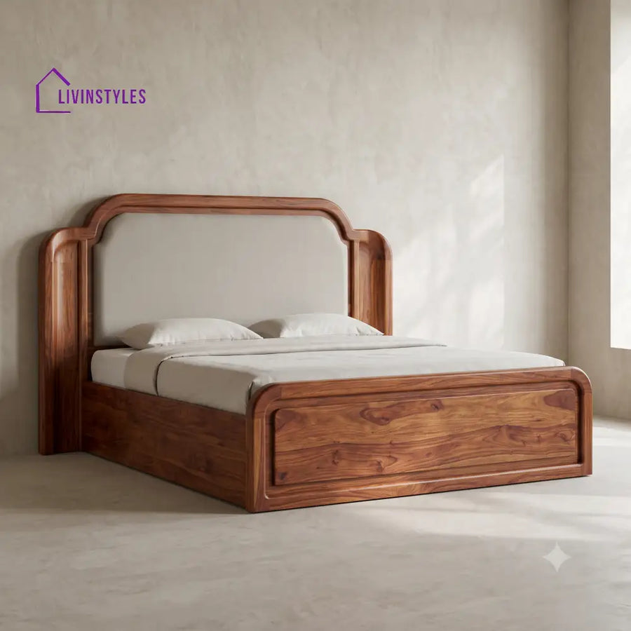 Ashwin King Size Hydraulic Bed In Sheesham Wood With Storage