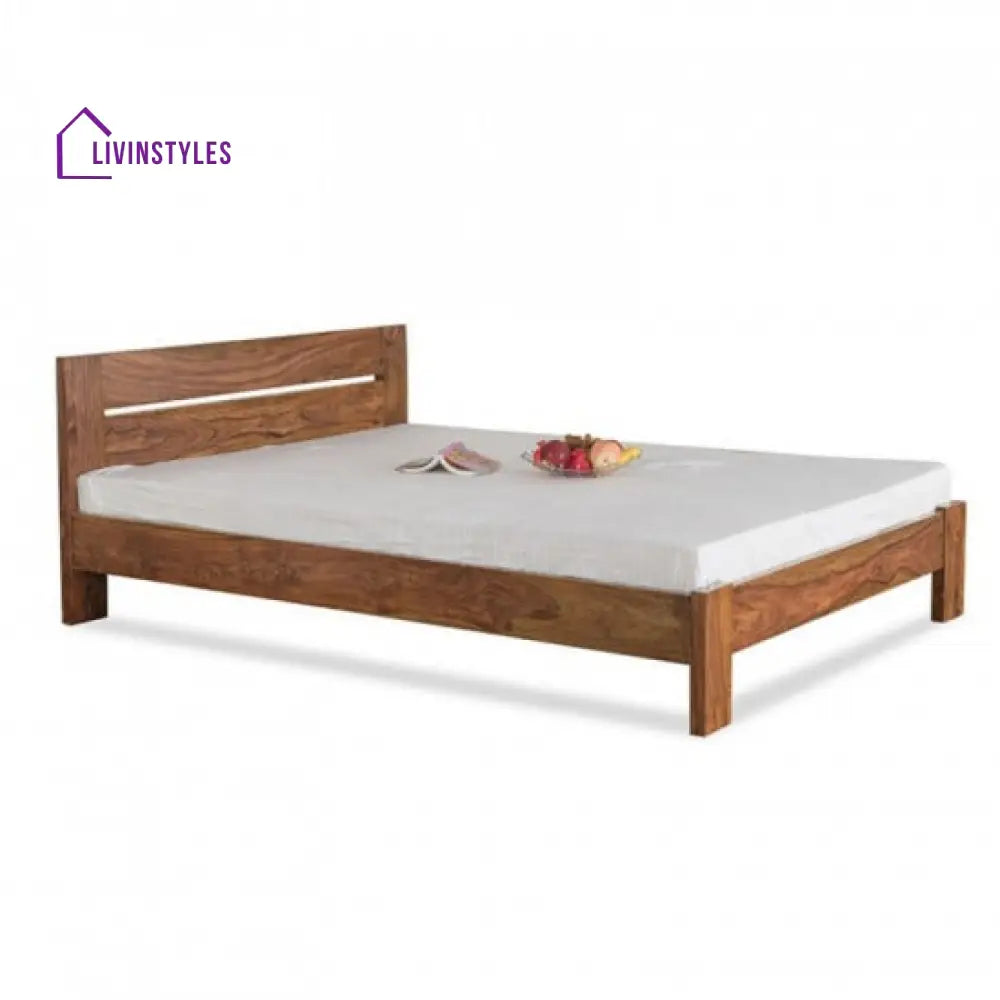 Ashwin Queen Size Platform Non Storage Bed (Honey)
