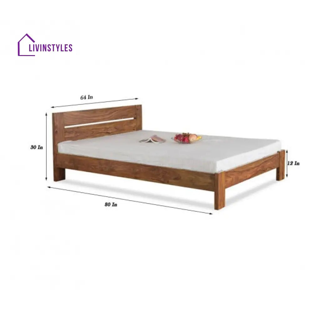 Ashwin Queen Size Platform Non Storage Bed (Honey)