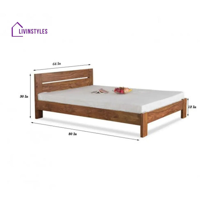 Ashwin Queen Size Platform Non Storage Bed (Honey)