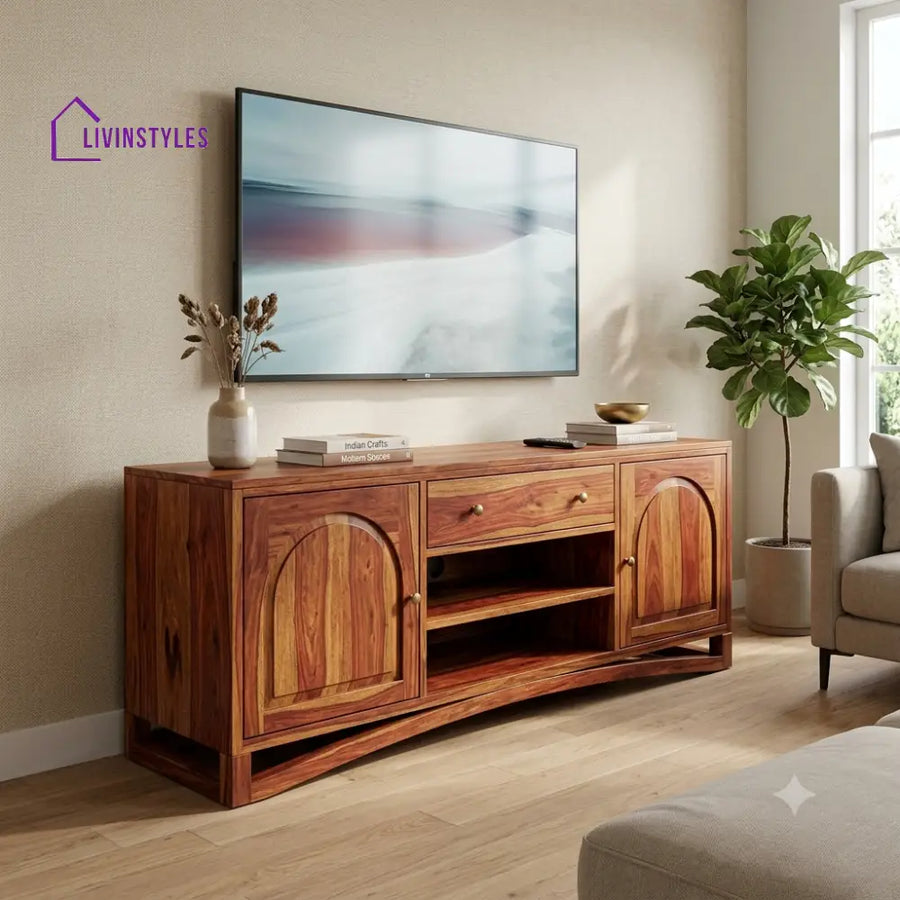 Ashwin Solid Sheesham Wood Tv Unit for Living Room | Tv Cabinet | Tv Console