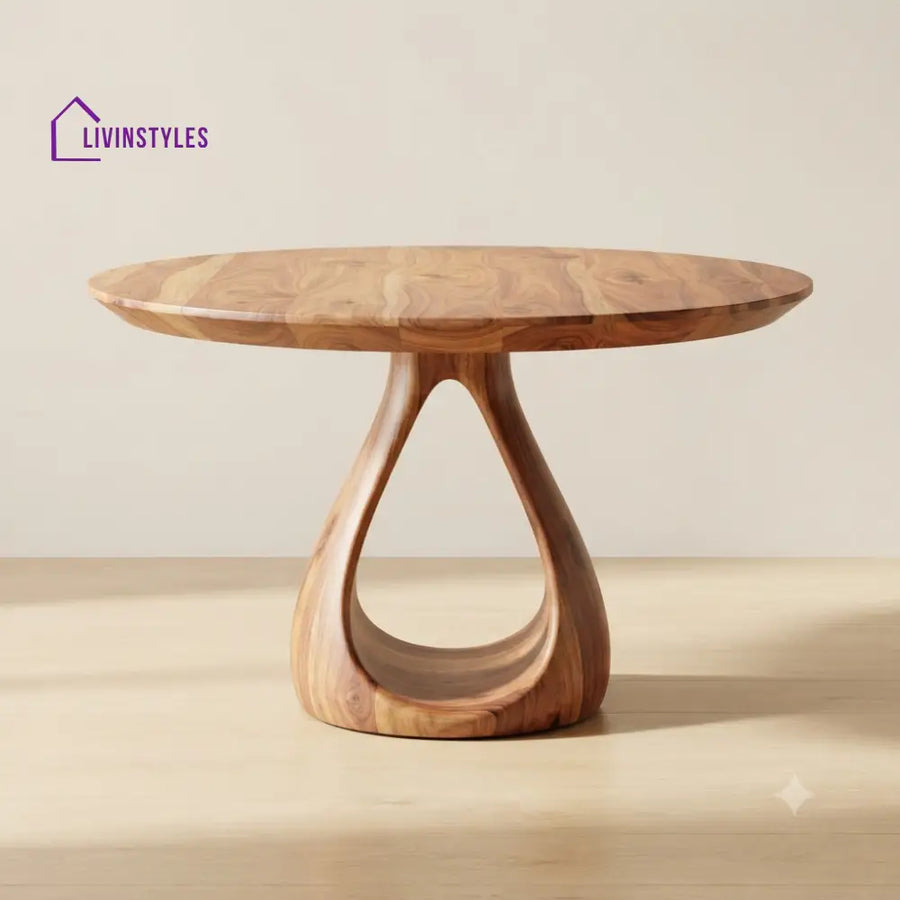 Aslesha Wooden Round Dining Table
