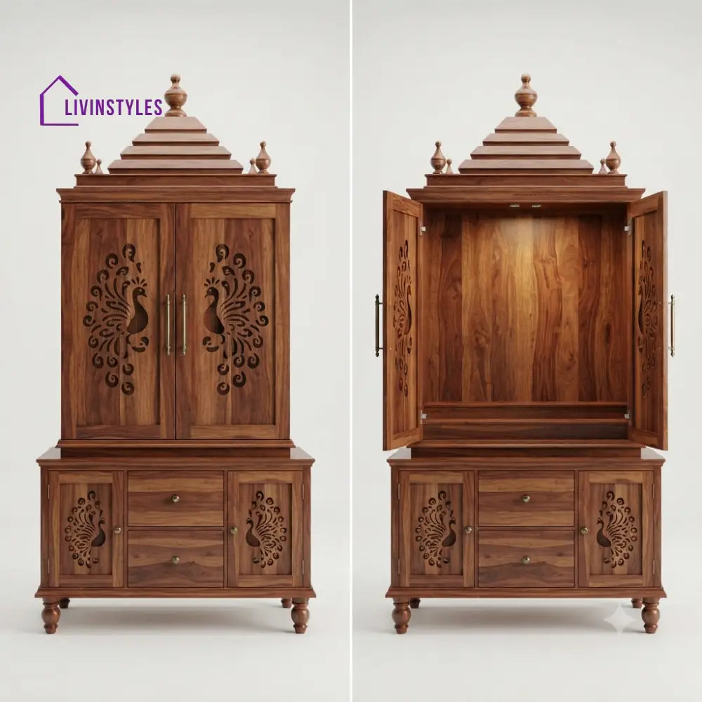 Asmita Premium Solid Wood Home Temple | Pooja Mandir for Home
