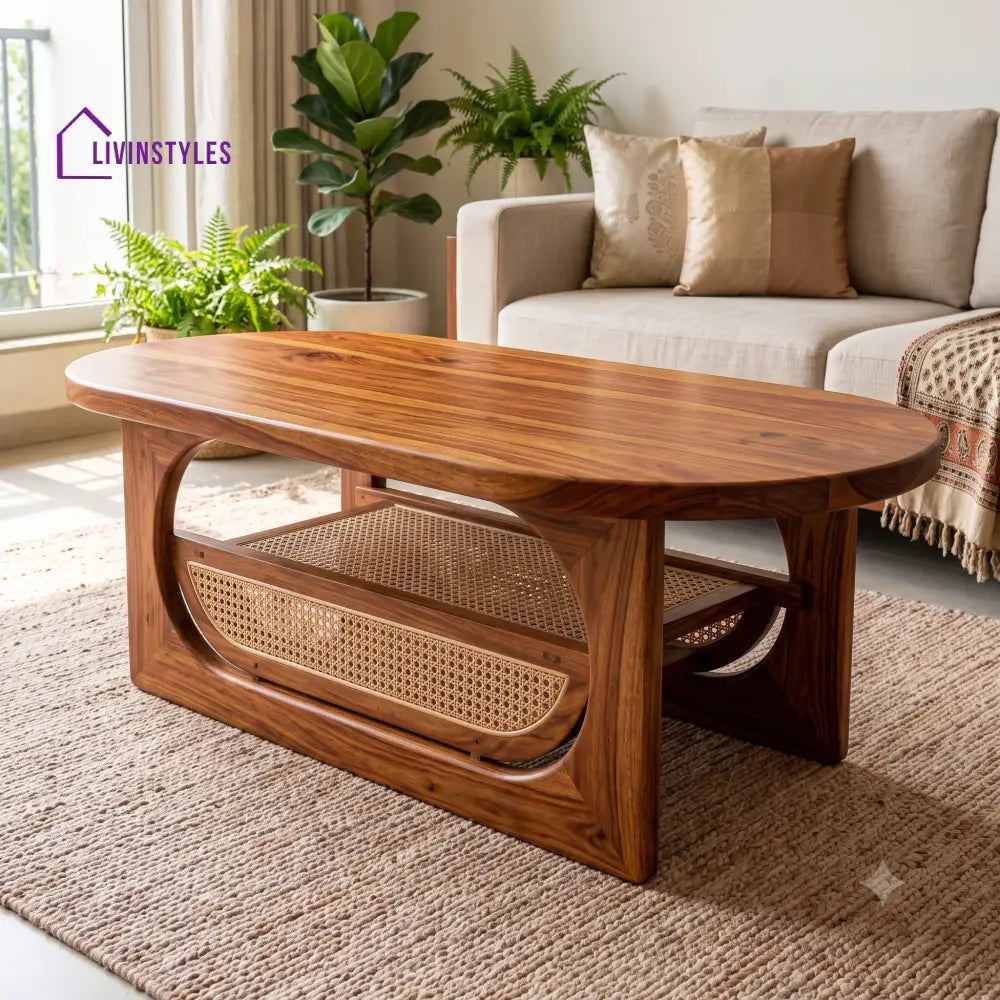 Astrid Wooden Coffee Table for Living Room | Tea Table | Teapoy | Center table