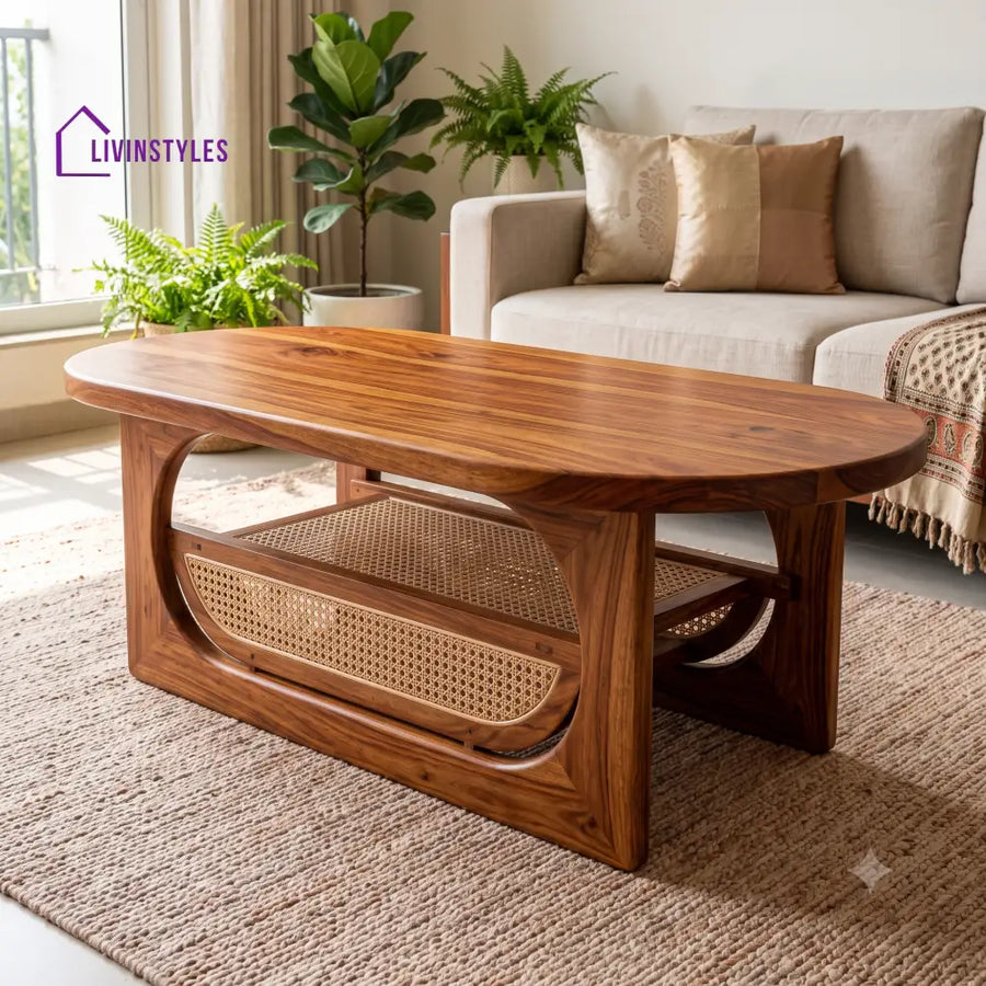 Astrid Wooden Coffee Table for Living Room | Tea Table | Teapoy | Center table