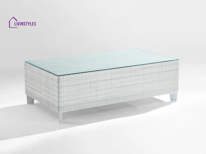 Astrol Outdoor Garden Balcony Sofa Set 3 Seater seater 1 Double Seater 1 Single Seater and 1 Center Table (White)