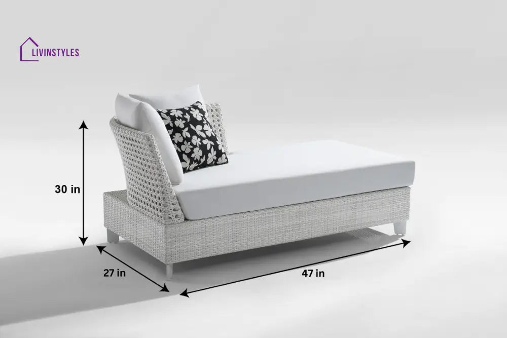 Astrol Outdoor Garden Balcony Sofa Set 3 Seater seater 1 Double Seater 1 Single Seater and 1 Center Table (White)