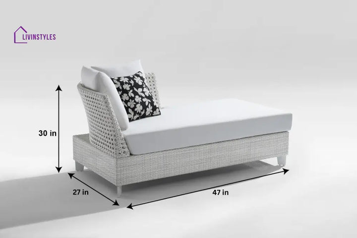 Astrol Outdoor Garden Balcony Sofa Set 3 Seater seater 1 Double Seater 1 Single Seater and 1 Center Table (White)