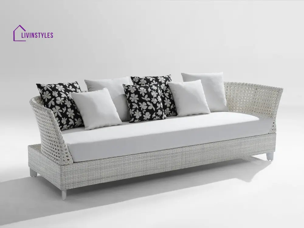 Astrol Outdoor Garden Balcony Sofa Set 3 Seater seater 1 Double Seater 1 Single Seater and 1 Center Table (White)