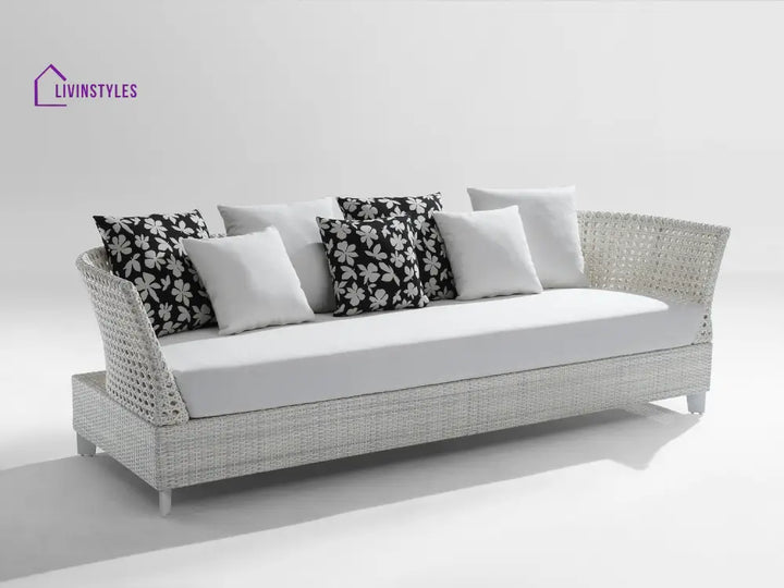 Astrol Outdoor Garden Balcony Sofa Set 3 Seater seater 1 Double Seater 1 Single Seater and 1 Center Table (White)