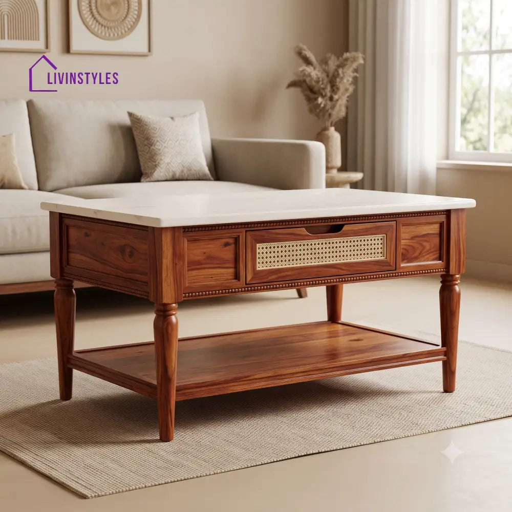 Aswini Premium Solid Wood Coffee Table for Living Room Online