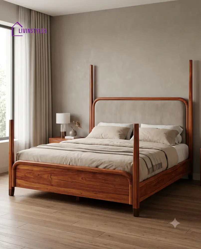 Aswini Wooden Bed | Solid Wood Double Bed | Wooden King size bed & Wooden Queen size bed