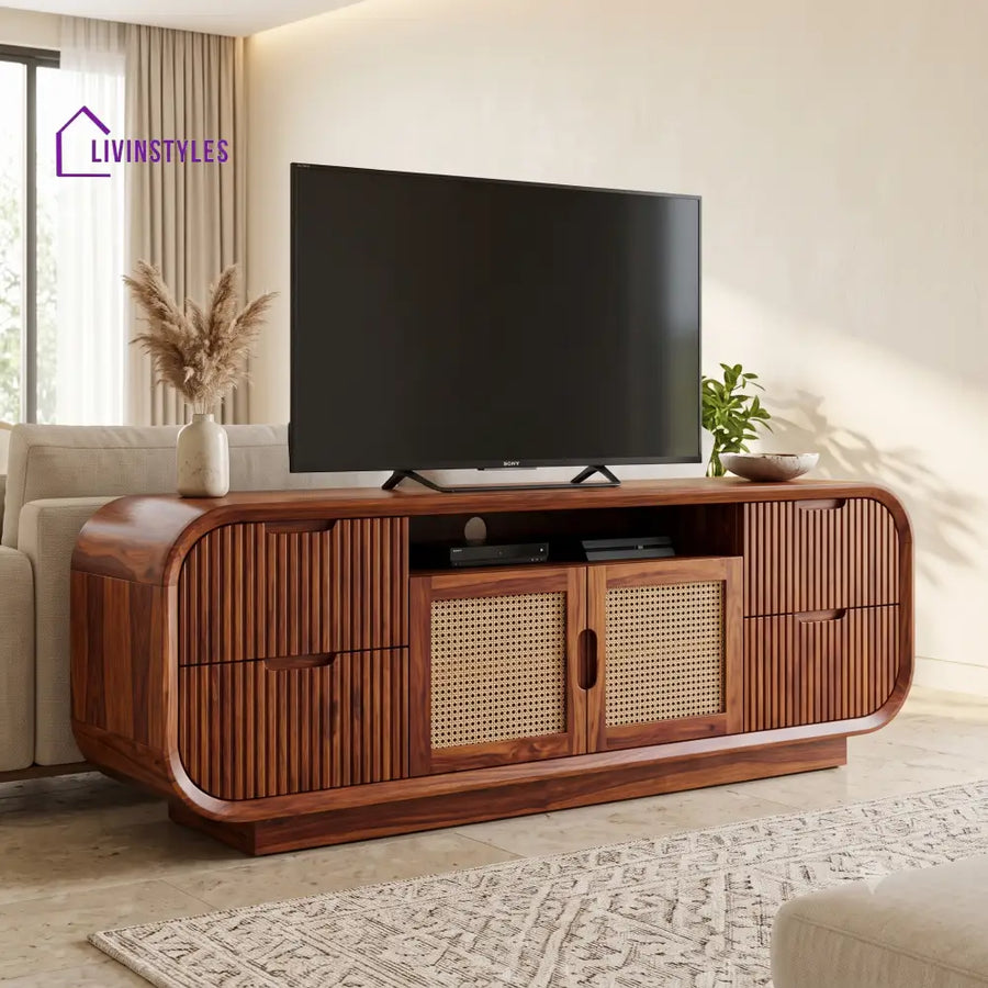 Athenais Solid Sheesham Wood Tv Unit for Living Room | Tv Cabinet | Tv Console Unit
