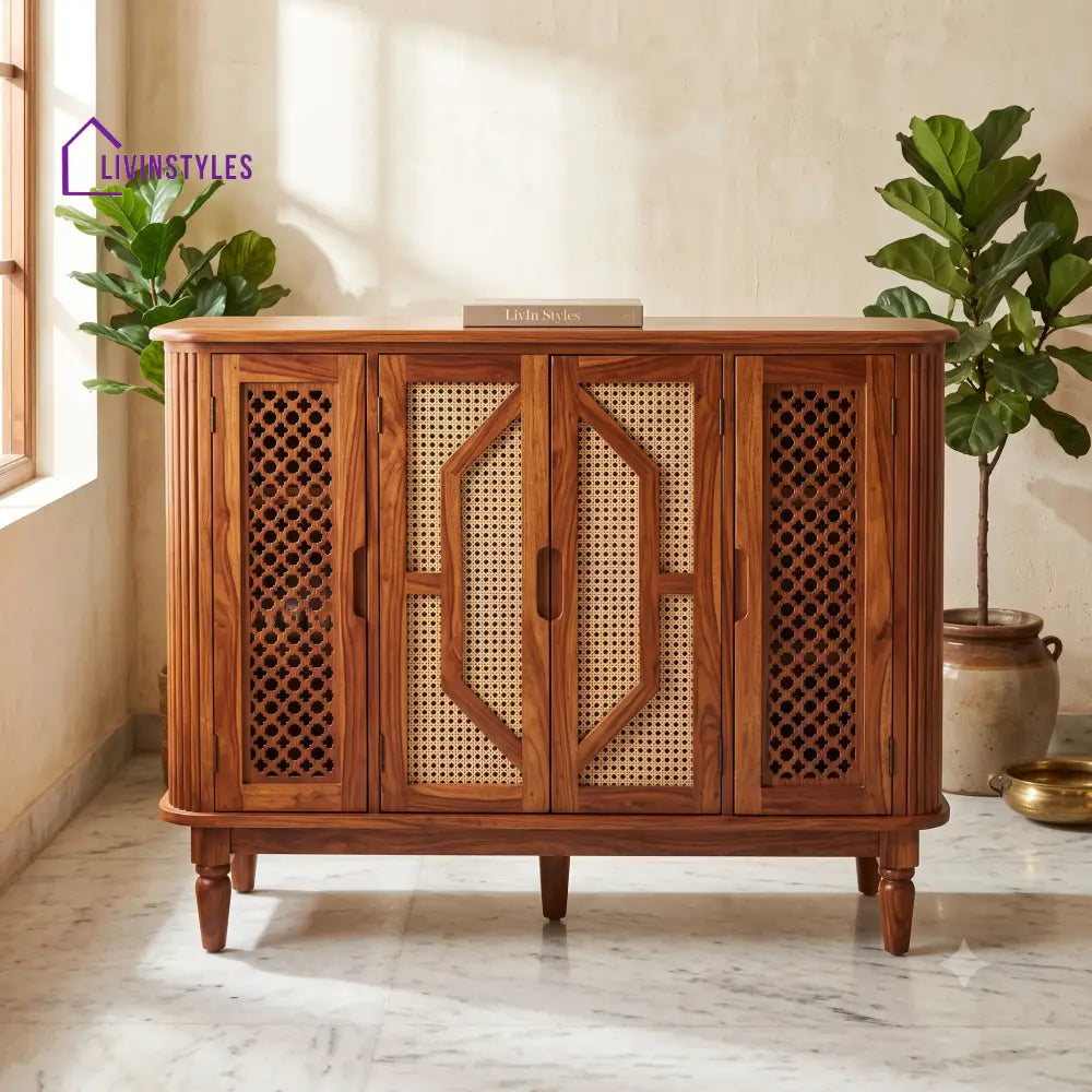 Athira Sheesham Wood Shoe Rack | Wooden Shoe Cabinet