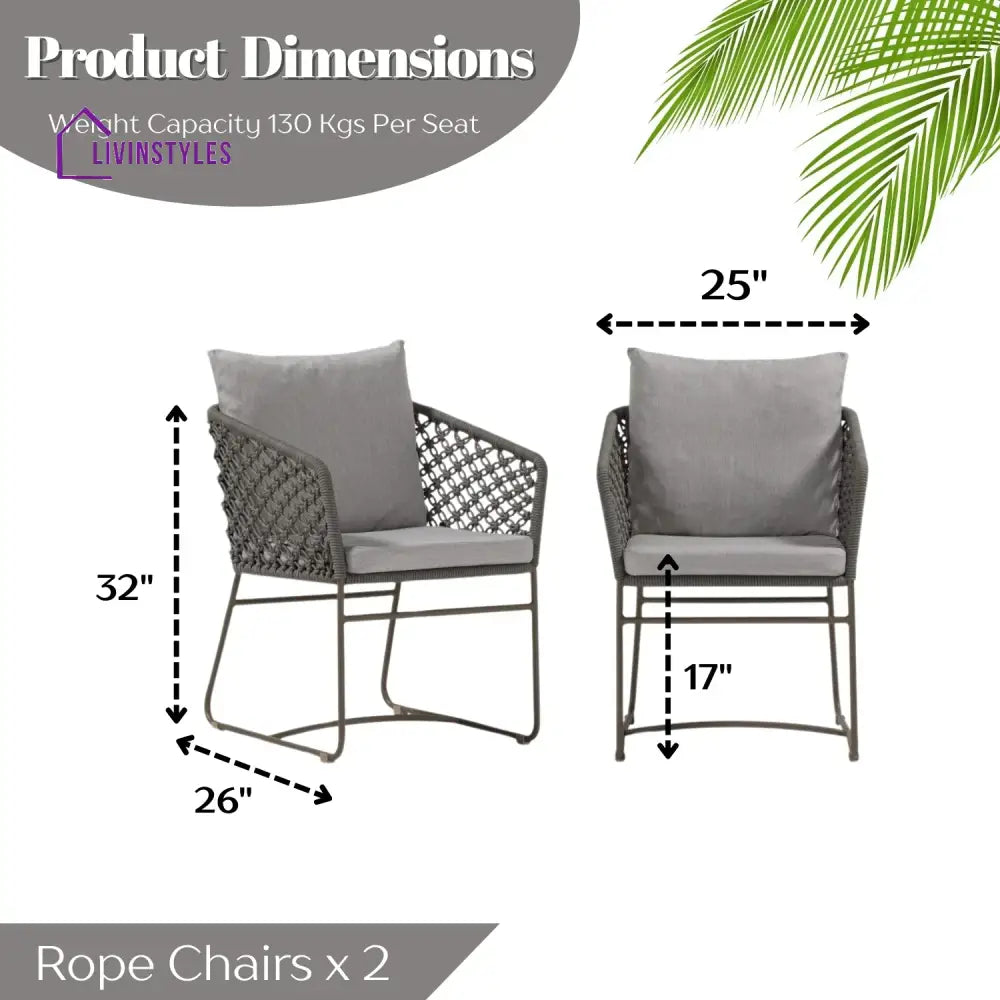 Atieno Outdoor Rope 2-Piece Patio Chairs - Patio Chairs