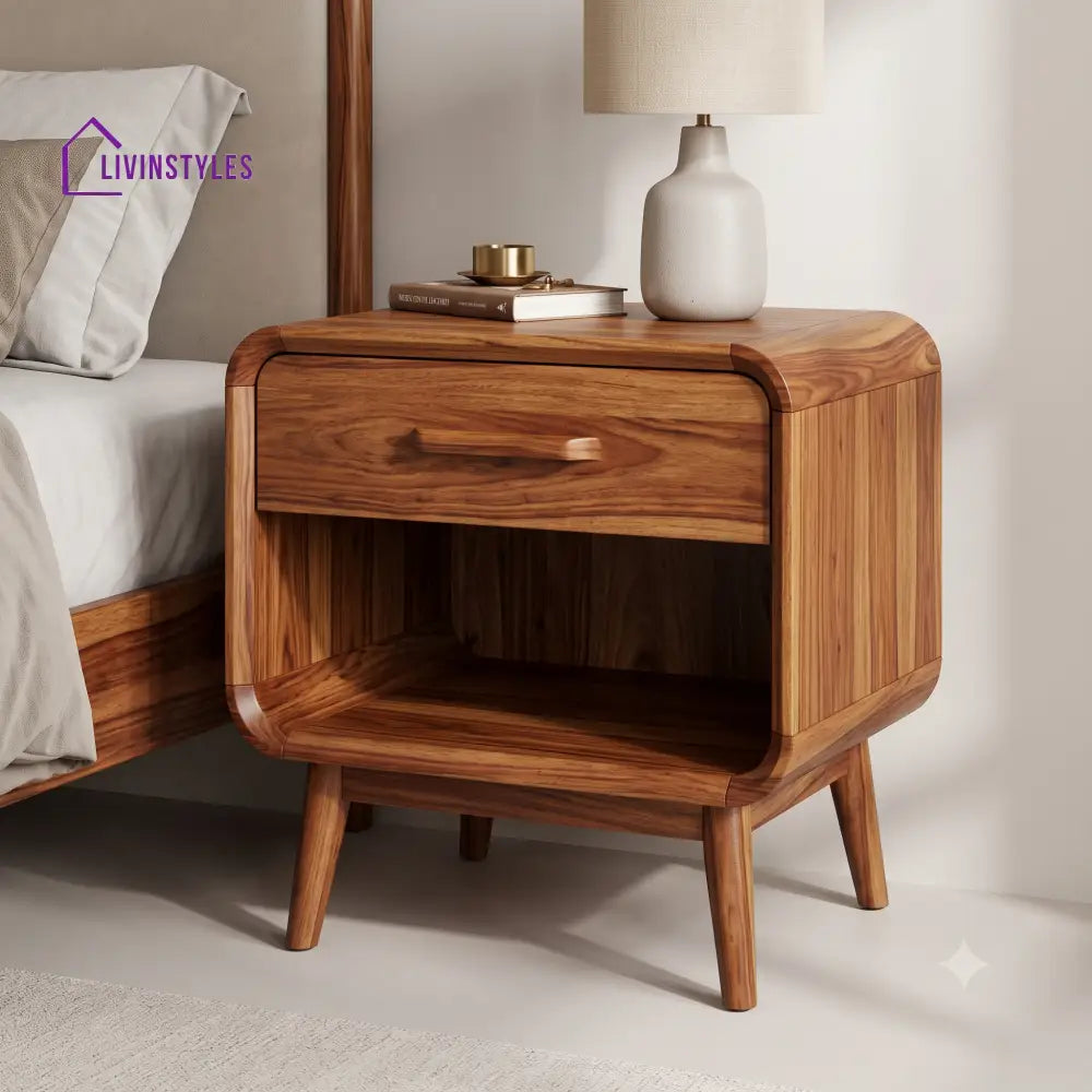 Atieno Premium Wooden Bedside Table | Side Table for Bedroom