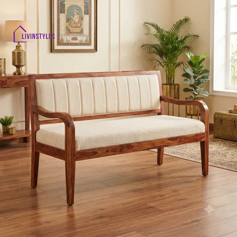 Atlas Wooden Bench for Living Room | Bedroom | Extra Seating