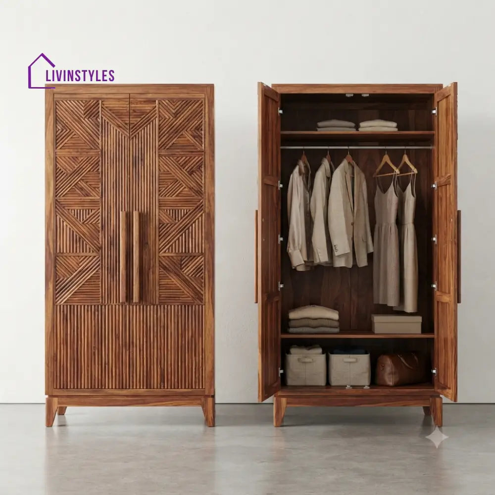 Atreyi Wooden Wardrobe for Clothes | Cupboard for Clothes