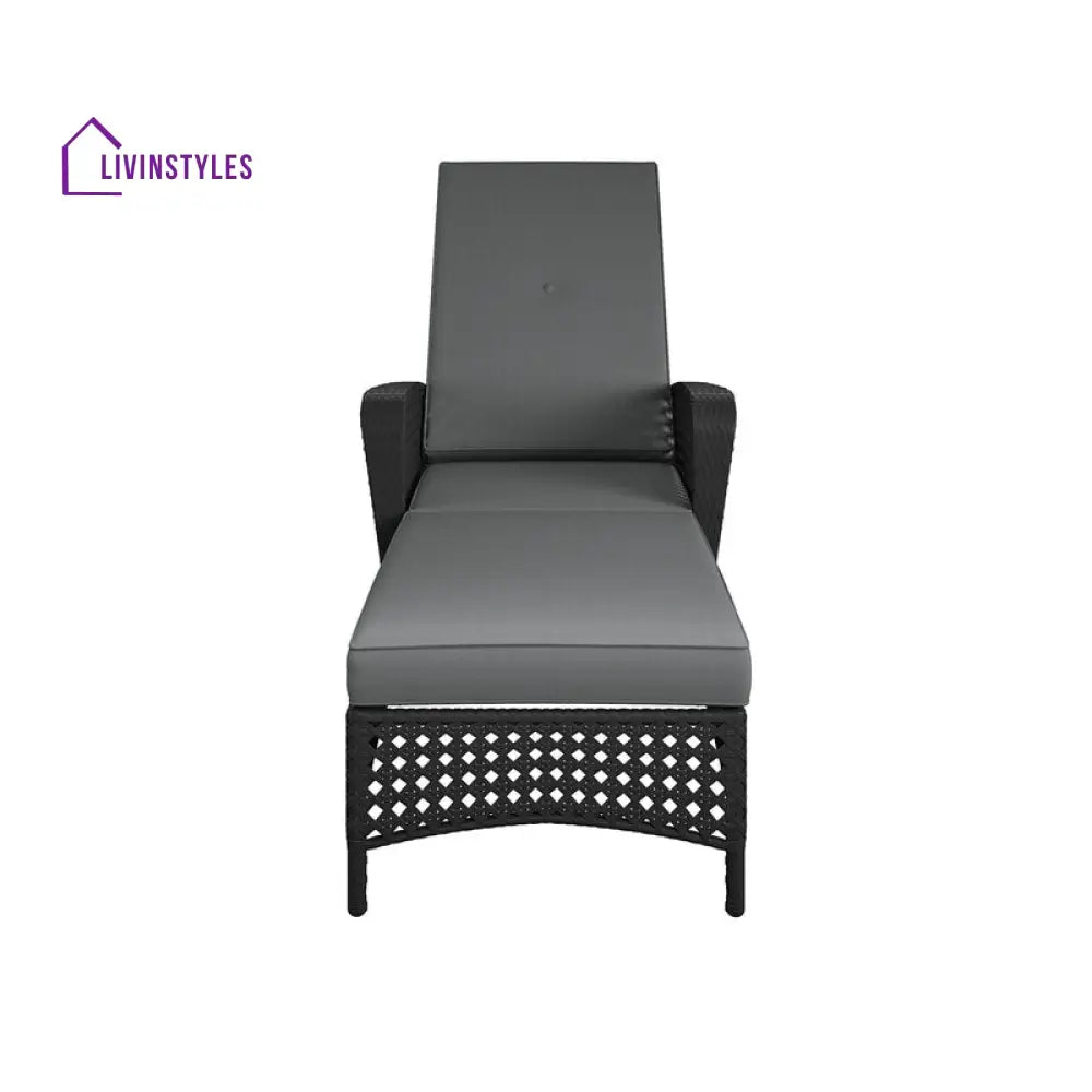Atto Outdoor Swimming Poolside Lounger (Black) - Loungers