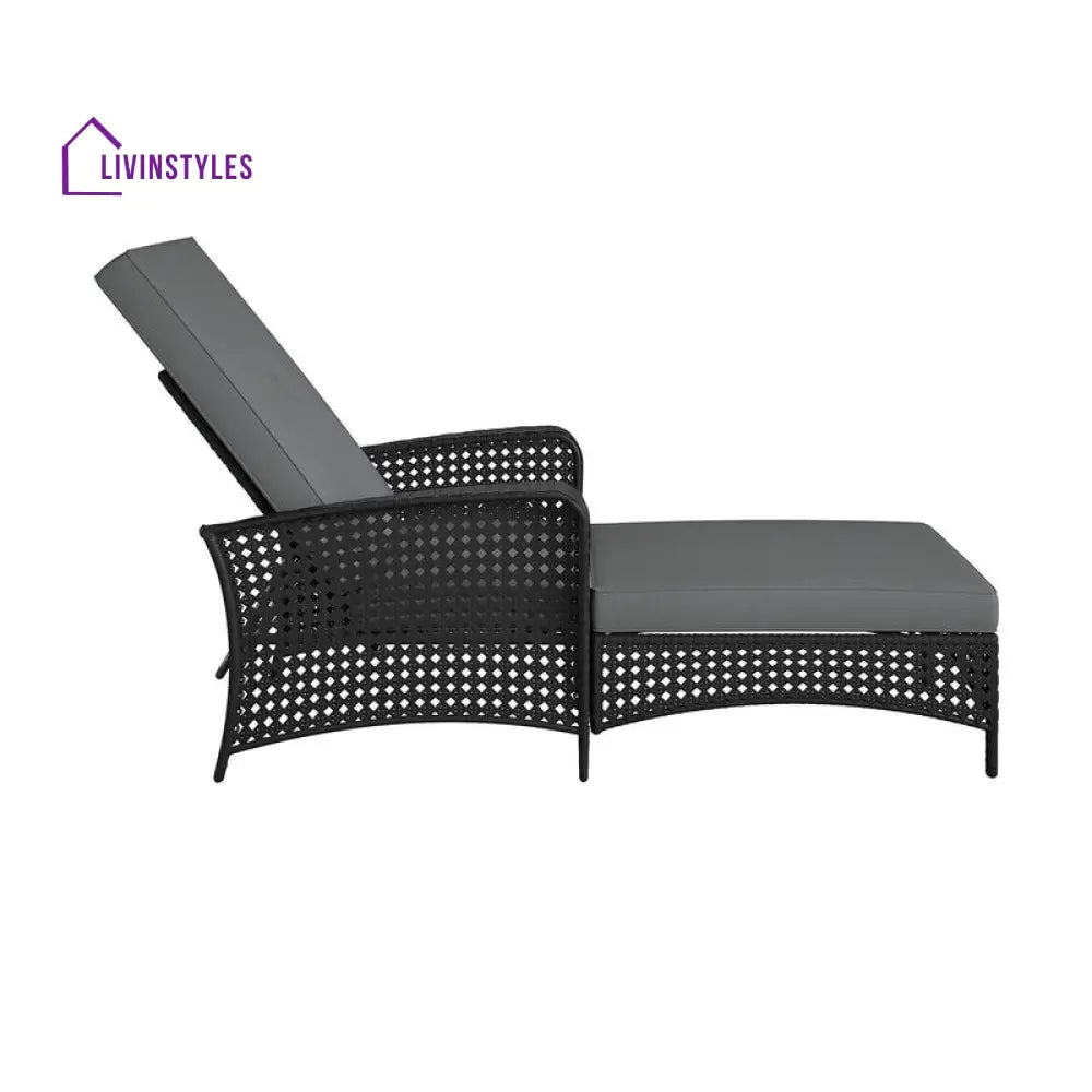 Atto Outdoor Swimming Poolside Lounger (Black) - Loungers