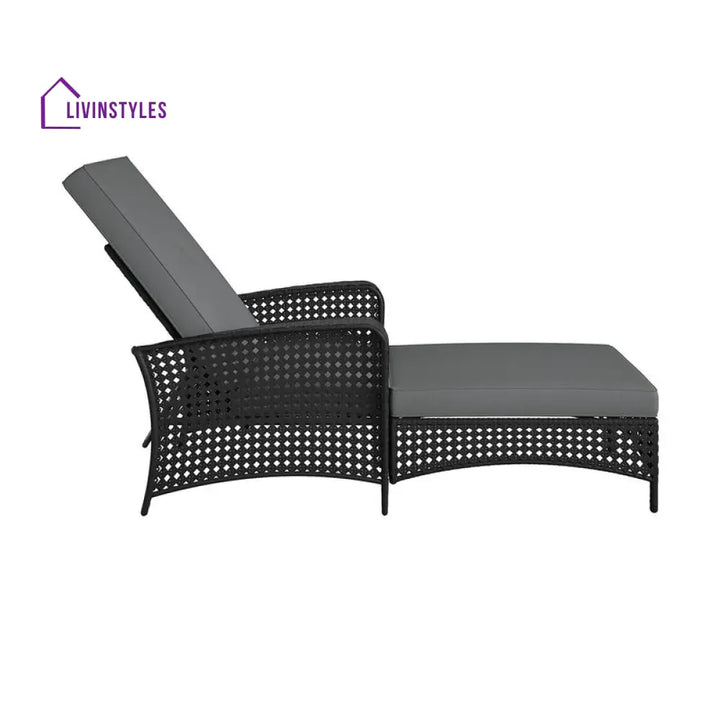 Atto Outdoor Swimming Poolside Lounger (Black) - Loungers