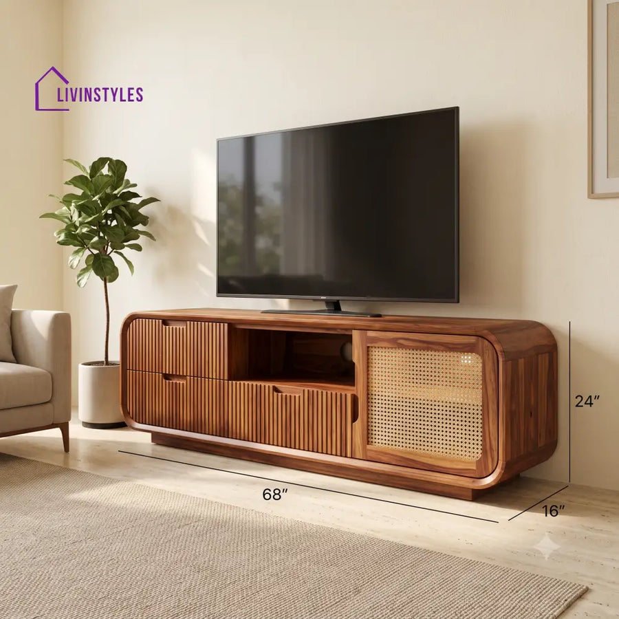 Augustine Solid Sheesham Wood Tv Unit for Living Room | Tv Cabinet | Tv Console Unit