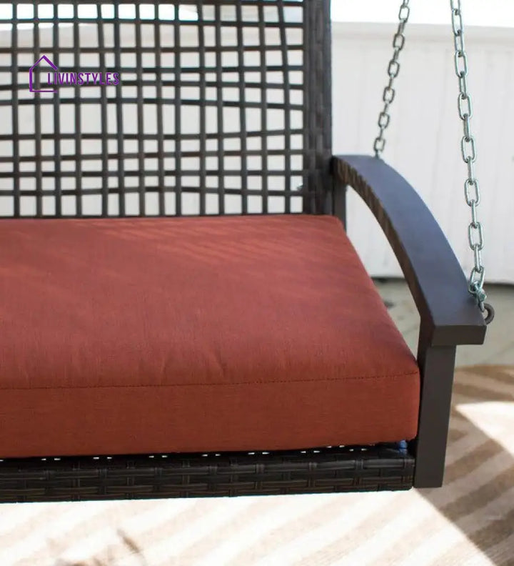 Augusto Double Seater Hanging Swing Without Stand For Balcony Garden Swing (Dark Brown) - Swings
