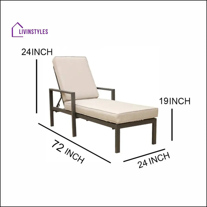 Aura Outdoor Swimming Poolside Lounger Set of 2 (Brown) - Loungers