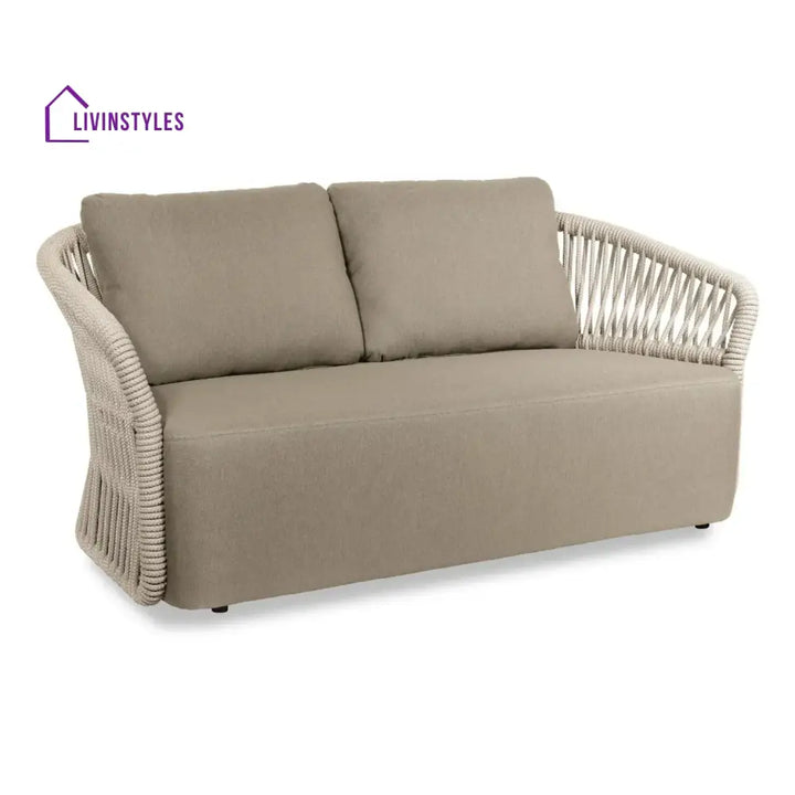Aurelia 4-Piece Outdoor Braid & Rope Sofa Set (Beige & Dark Cream) - Sofa Set