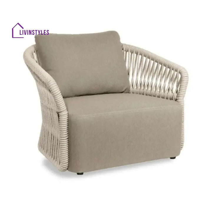 Aurelia 4-Piece Outdoor Braid & Rope Sofa Set (Beige & Dark Cream) - Sofa Set