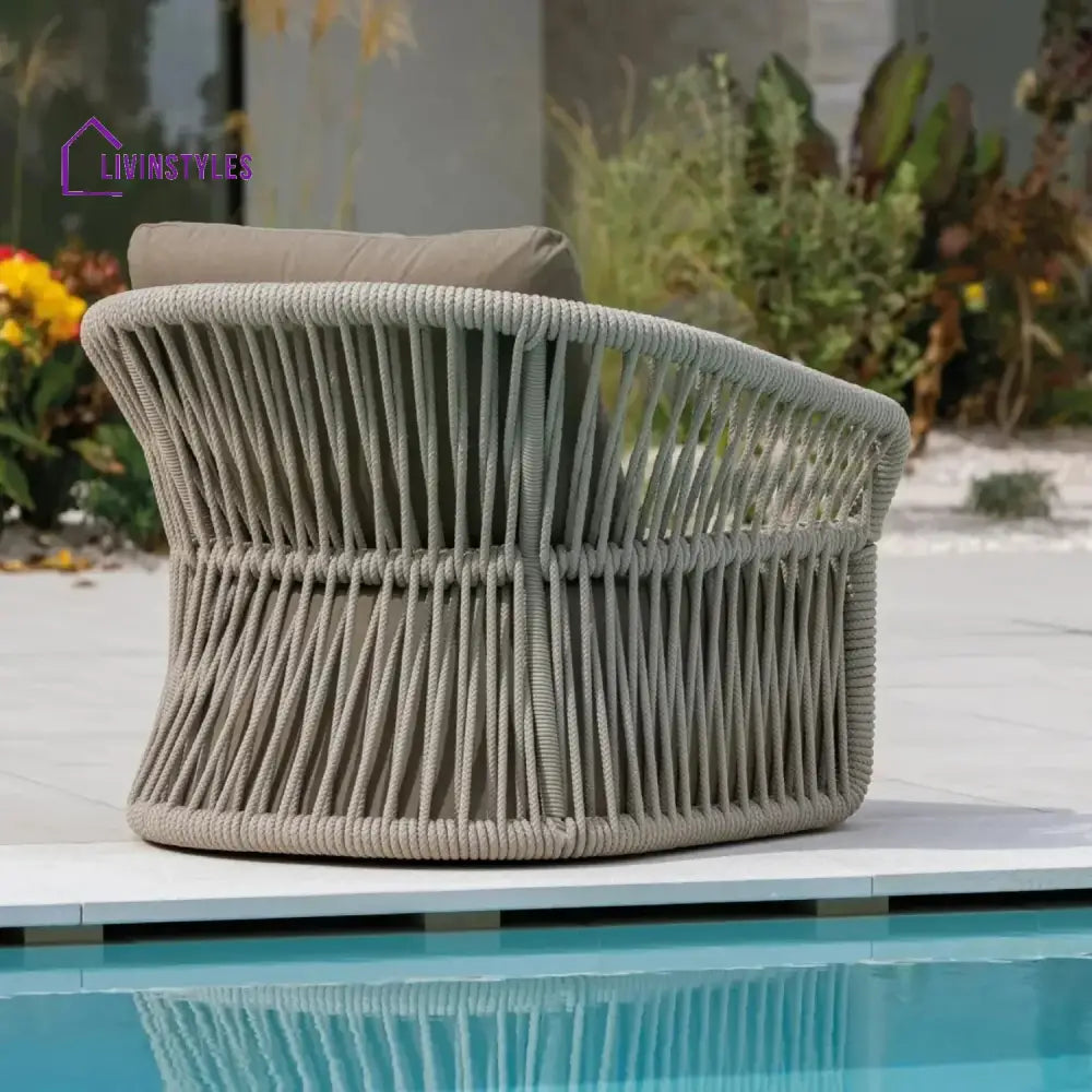 Aurelia 4-Piece Outdoor Braid & Rope Sofa Set (Beige & Dark Cream) - Sofa Set