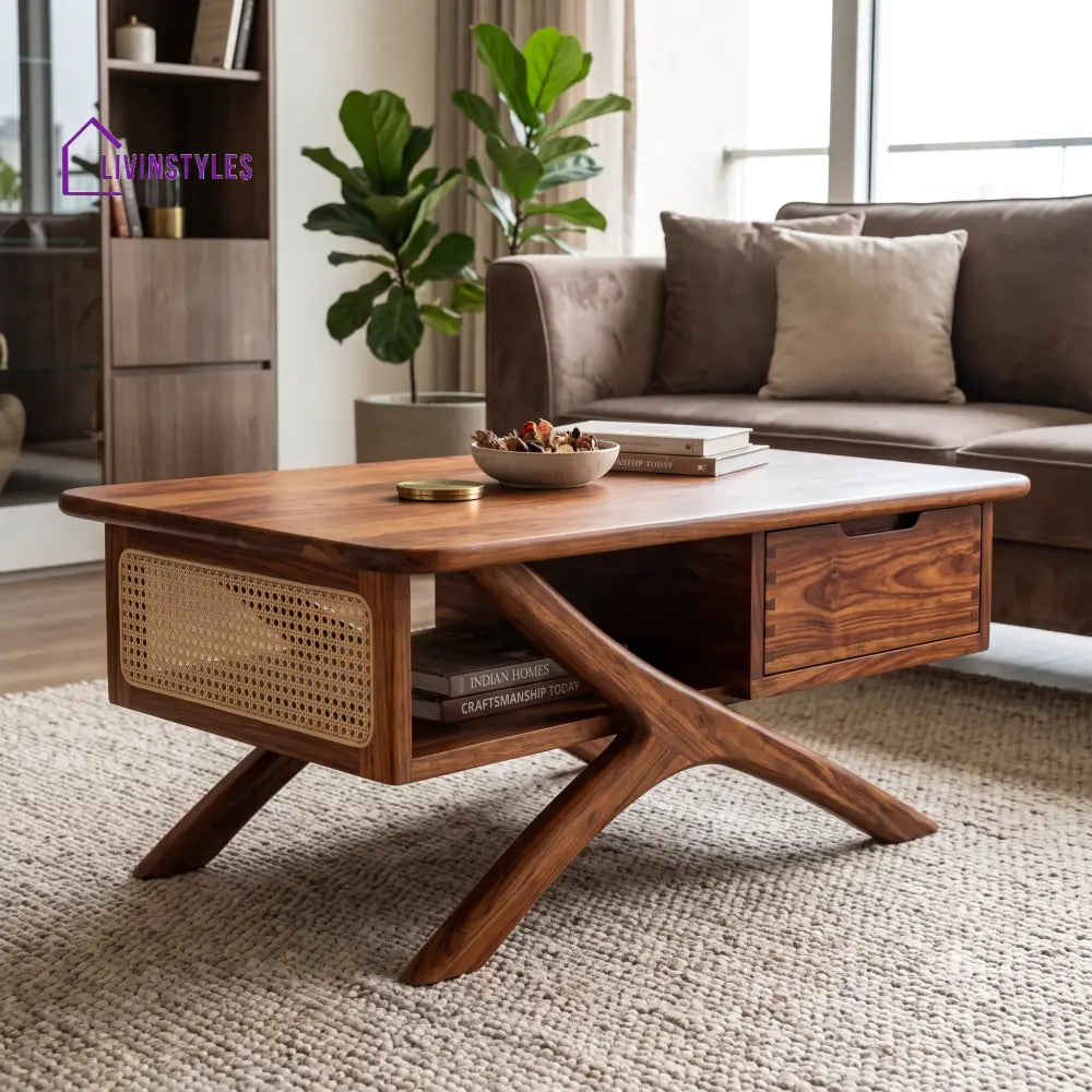 Aurélie Wooden Coffee Table for Living Room | Tea Table | Teapoy | Center table