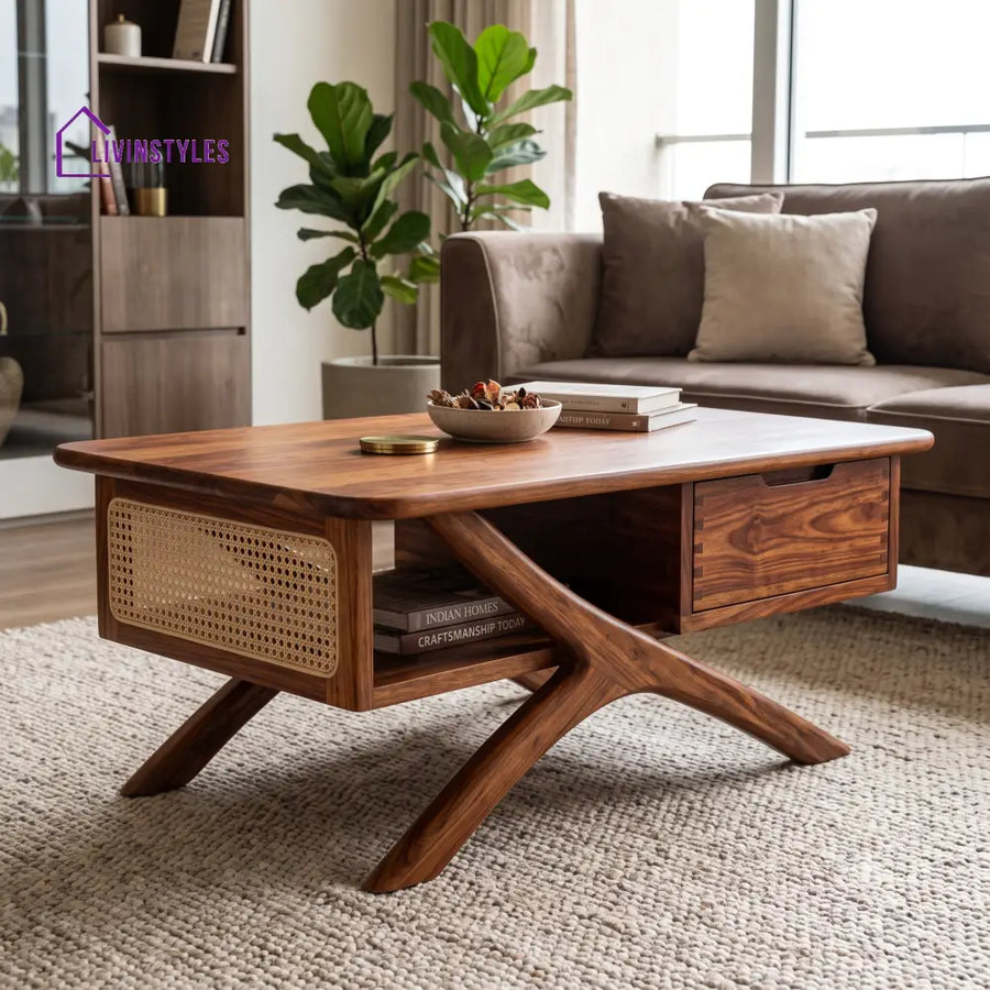 Aurélie Wooden Coffee Table for Living Room | Tea Table | Teapoy | Center table