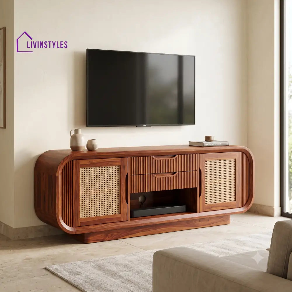 Aurelien Solid Sheesham Wood Tv Unit for Living Room | Tv Cabinet | Tv Console Unit