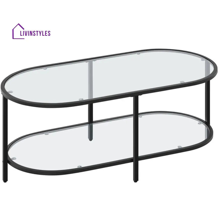 Aurora Metal and Glass Top Coffee Table
