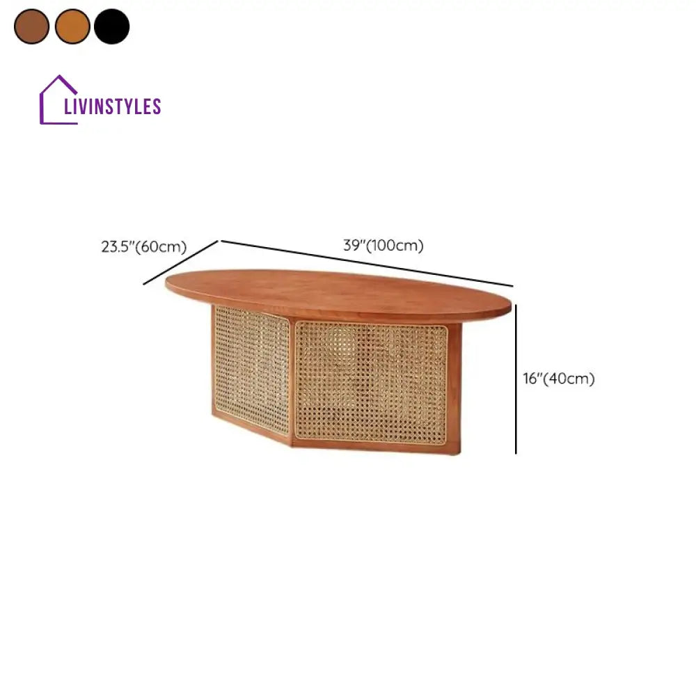Aurora Solid Wood Coffee Table for Living Room | Set of 2