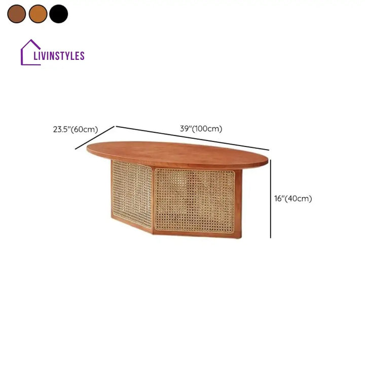 Aurora Solid Wood Coffee Table for Living Room | Set of 2