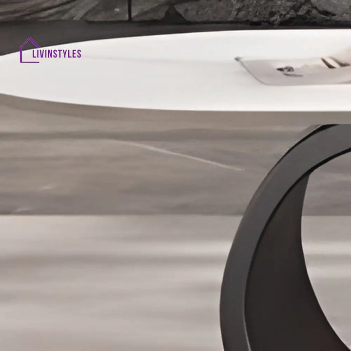 Aurora Stainless Steel Coffee Table | MDF Work | Ceramic Marble Top