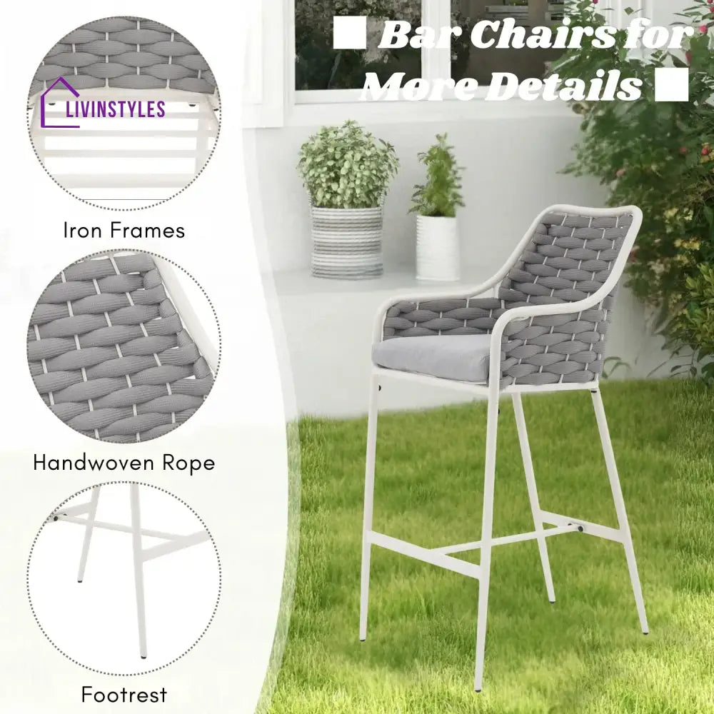 Autumn 2-Piece Outdoor Rope Bar Chairs – Stylish Comfort Built to Last - Bar Chairs
