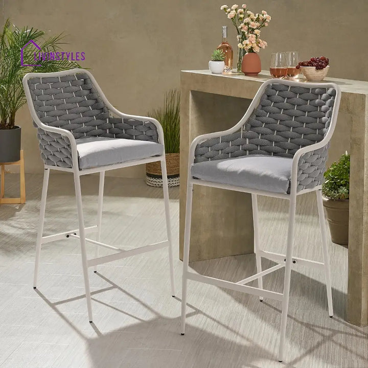 Autumn 2-Piece Outdoor Rope Bar Chairs – Stylish Comfort Built to Last - Bar Chairs