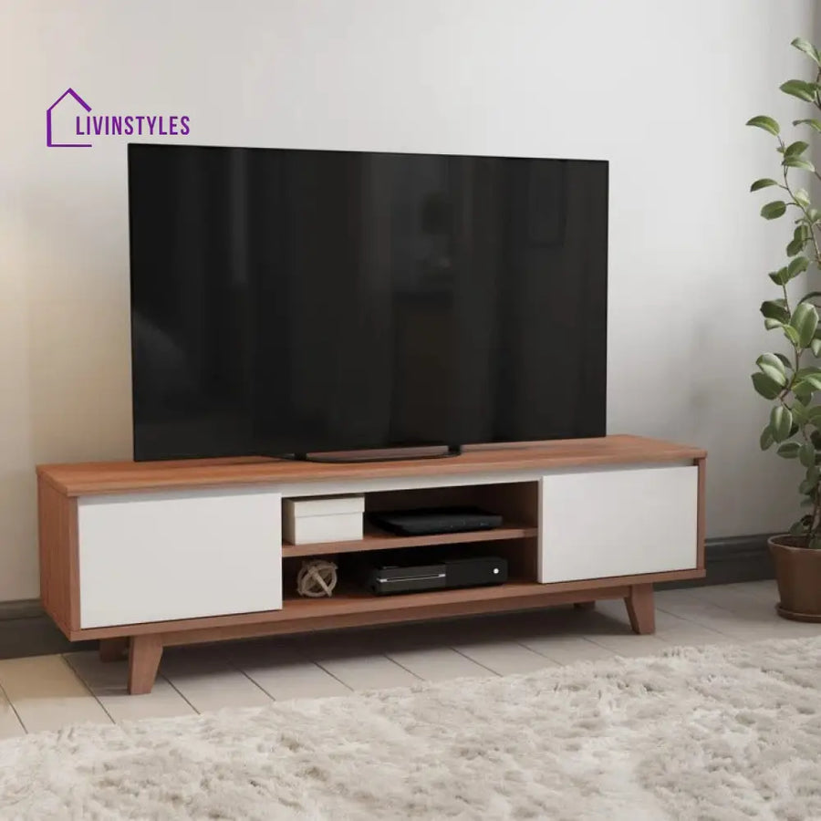 Autumn White Finish Tv Unit Stand for Living Room