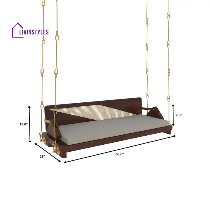 Avani Modern Wooden Indoor Swing with Minimalist Design in Cozy Living Room Swing