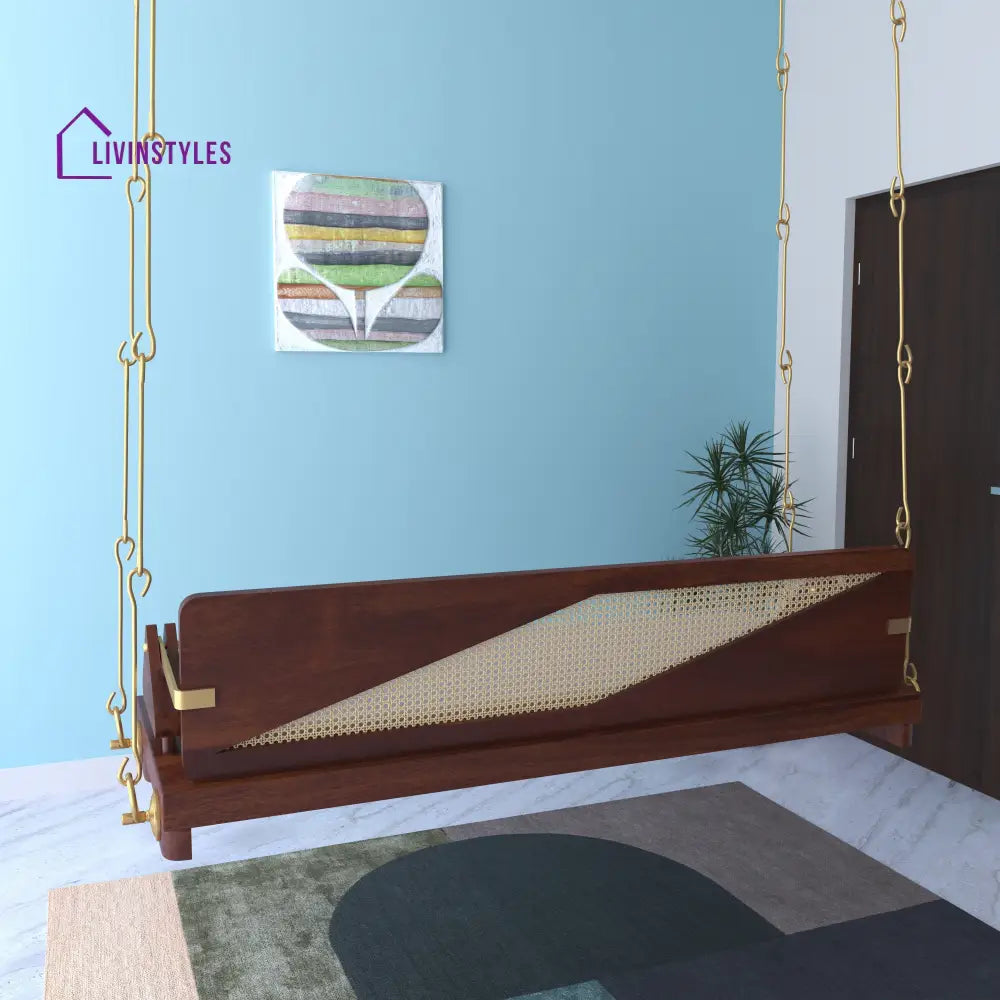 Avani Modern Wooden Indoor Swing with Minimalist Design in Cozy Living Room Swing