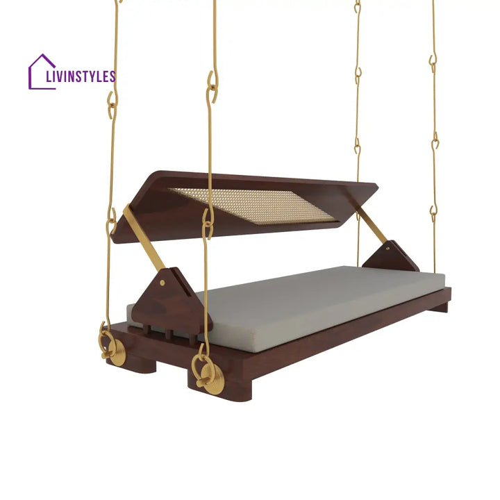 Avani Modern Wooden Indoor Swing with Minimalist Design in Cozy Living Room Swing
