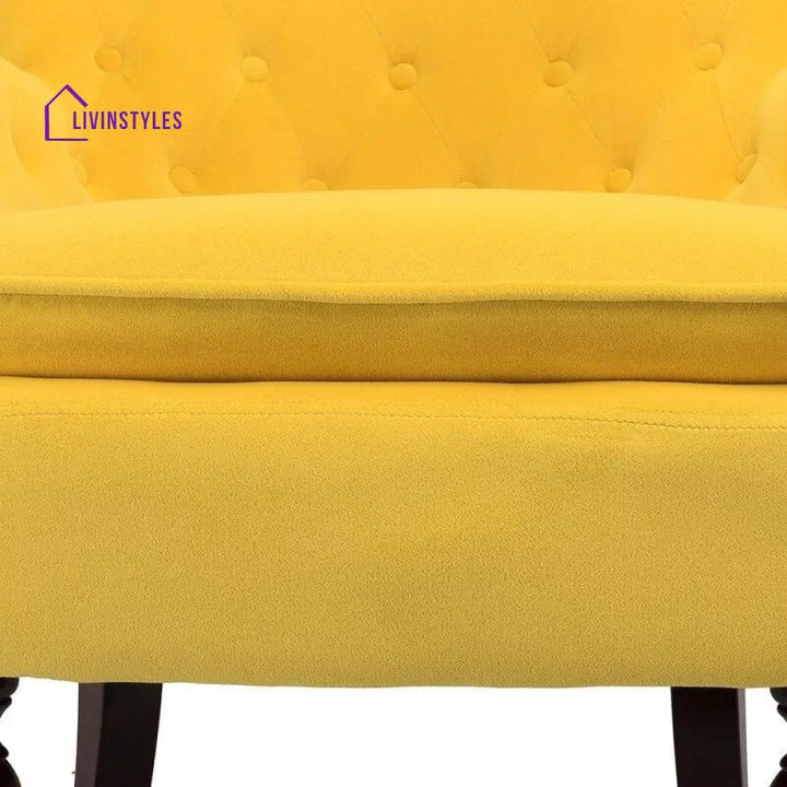 Wide Tufted Velvet Armchair - Ouch Cart 
