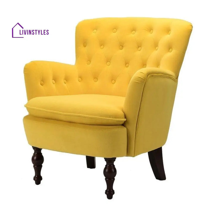Wide Tufted Velvet Armchair - Ouch Cart 