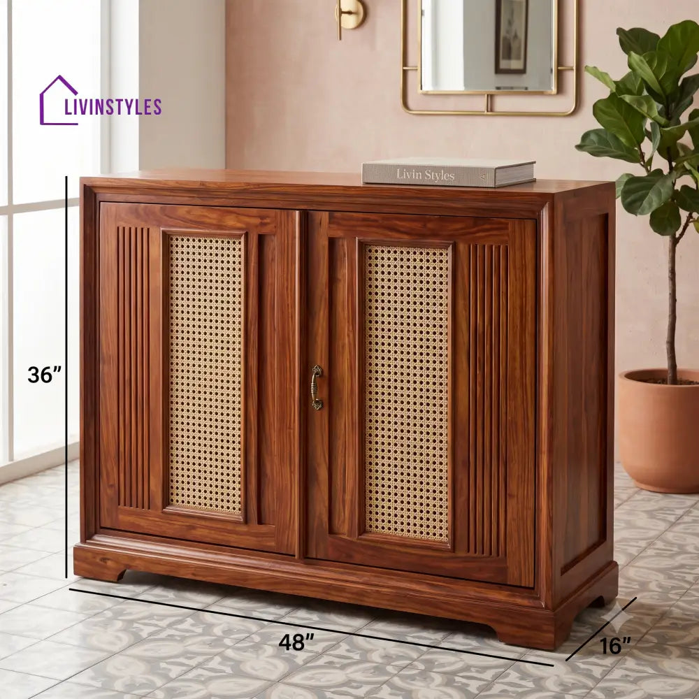 Avanthika Sheesham Wood Shoe Rack | Wooden Shoe Cabinet