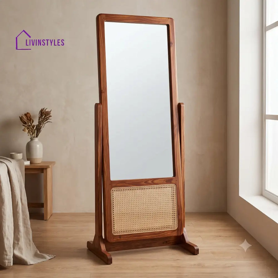 Avanthika Wooden Full Length Mirror for Bedroom & Living Room