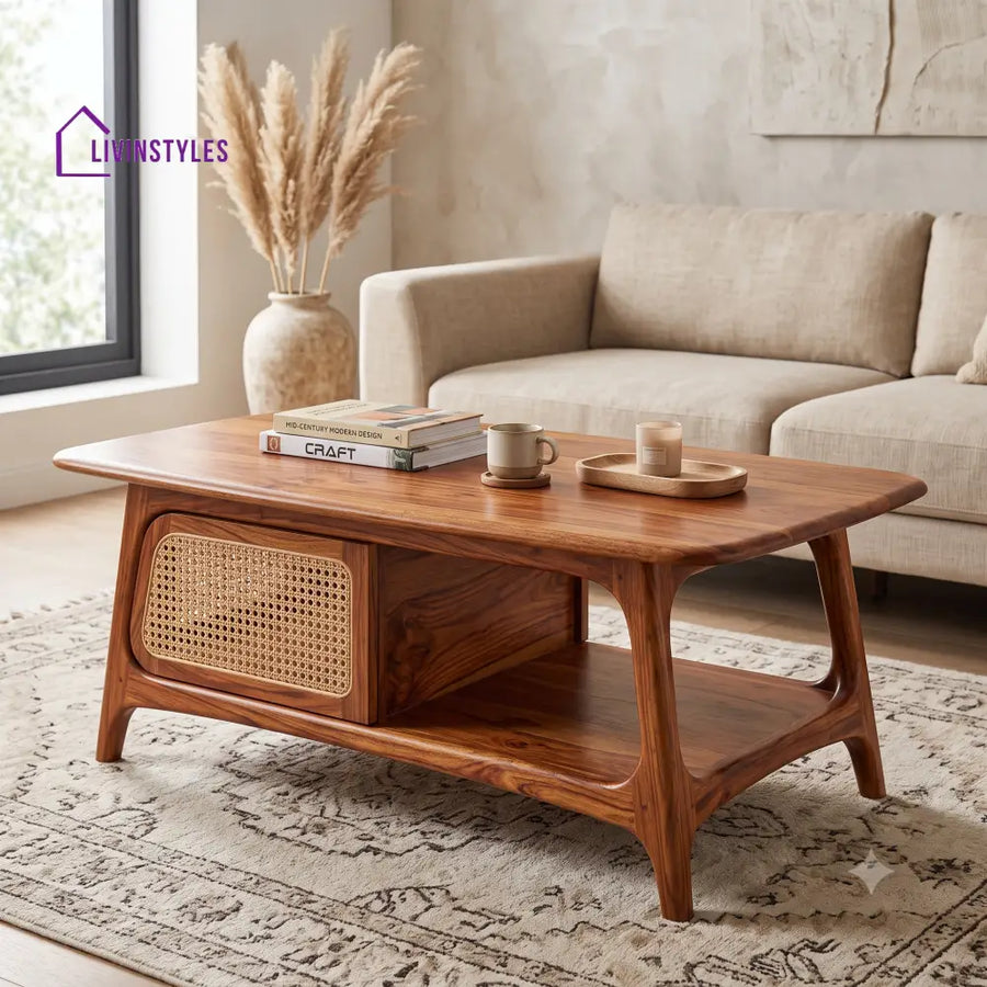 Aveline Wooden Coffee Table for Living Room | Tea Table | Teapoy | Center table