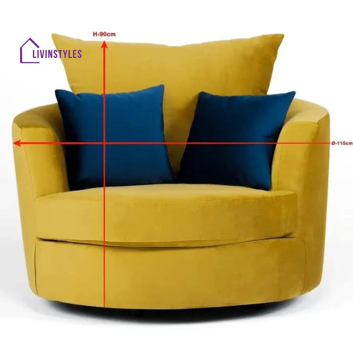 Laci Wide Velvet Armchair - Ouch Cart 